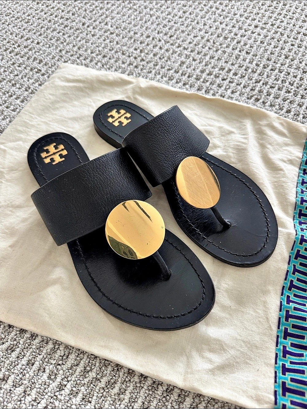 Tory Burch Patos Disk Thong Sandal Sandals Black